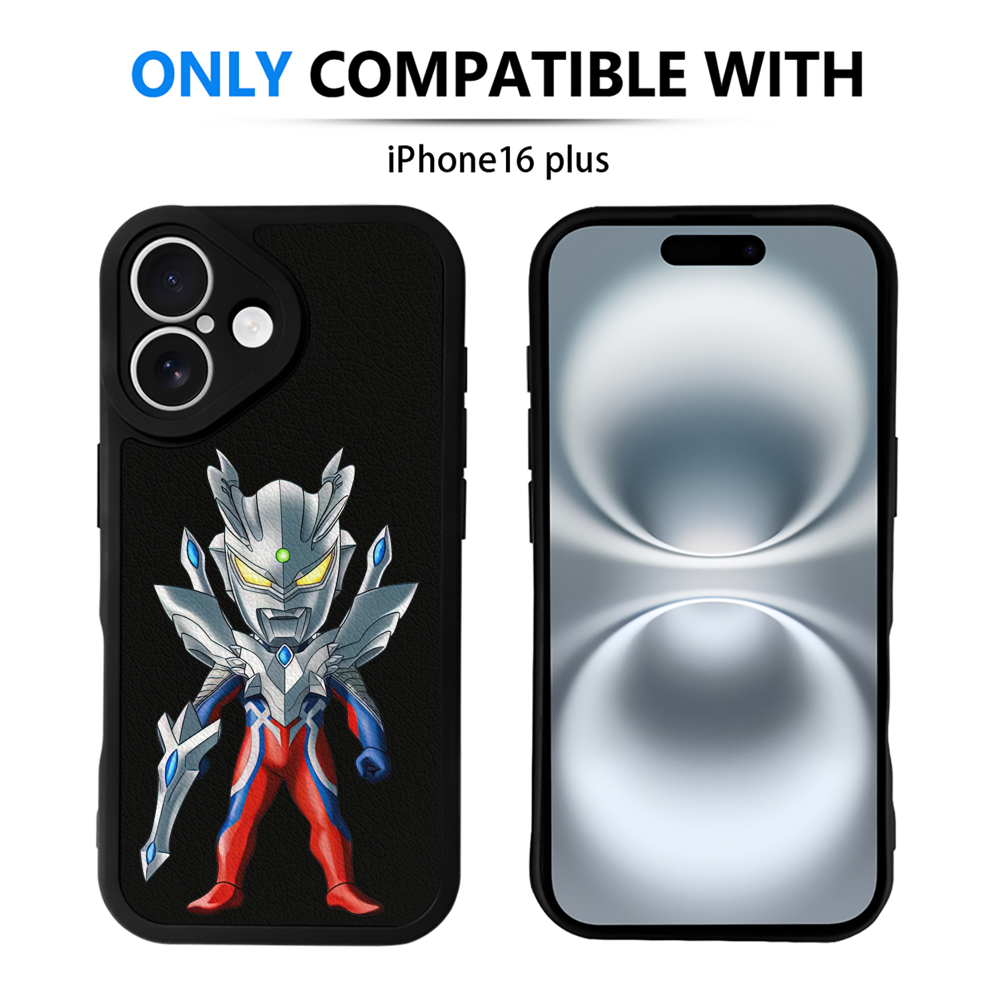 （画像用） ウルトラマン Ultraman 【iPhone 16シリーズ対応】シリコンスマホケース（レザー調） 材質：シリコン